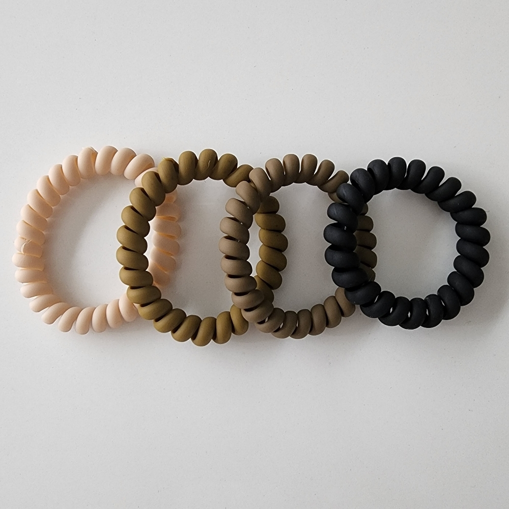 [4/$20] Women telephone hair ties set of 4 - Matt Color